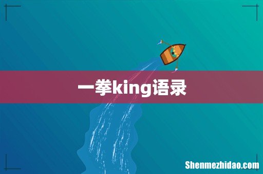 一拳king语录