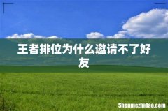 王者排位为什么邀请不了好友