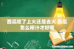 西瓜吃了上火还是去火 西瓜怎么榨汁才好喝