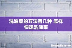 洗油菜的方法有几种 怎样快速洗油菜