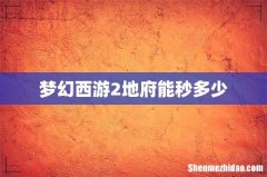 梦幻西游2地府能秒多少