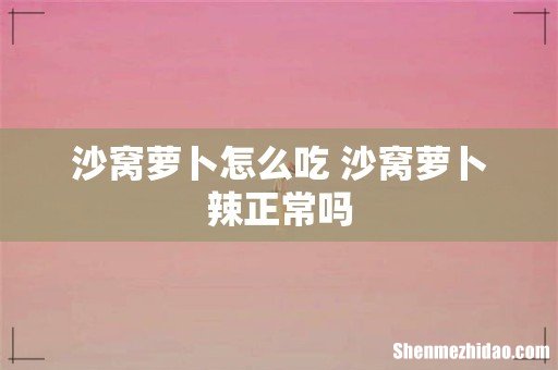 沙窝萝卜怎么吃 沙窝萝卜辣正常吗