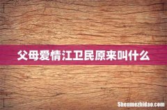 父母爱情江卫民原来叫什么