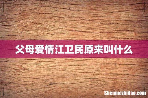 父母爱情江卫民原来叫什么