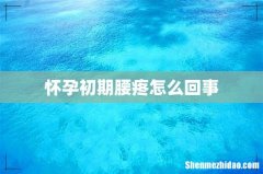 怀孕初期腰疼怎么回事