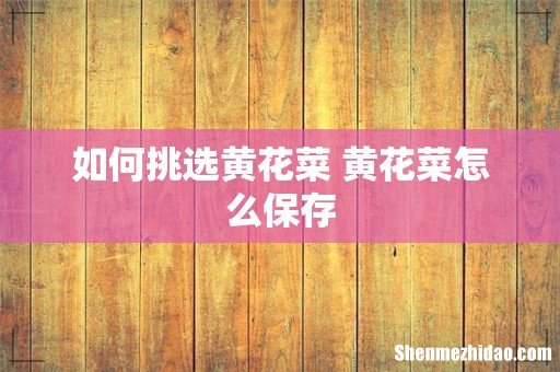 如何挑选黄花菜 黄花菜怎么保存