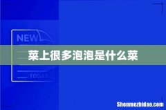 菜上很多泡泡是什么菜
