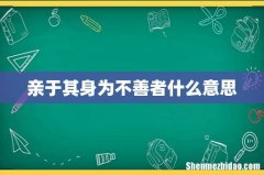 亲于其身为不善者什么意思