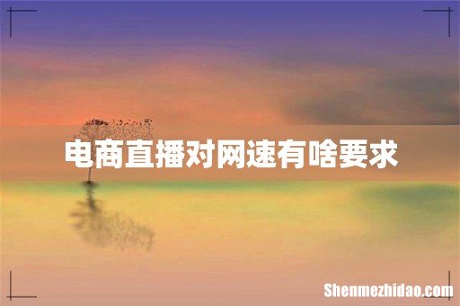 电商直播对网速有啥要求