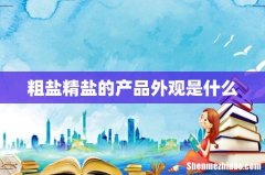 粗盐精盐的产品外观是什么