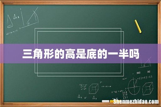 三角形的高是底的一半吗