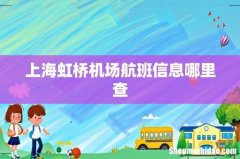 上海虹桥机场航班信息哪里查