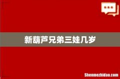 新葫芦兄弟三娃几岁