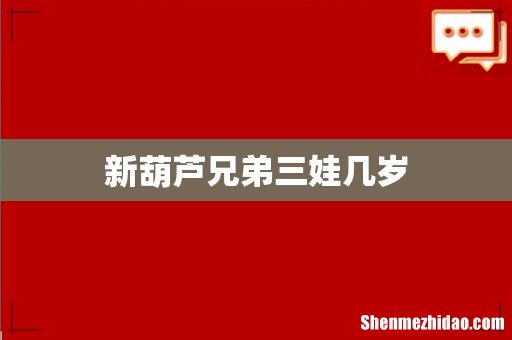 新葫芦兄弟三娃几岁