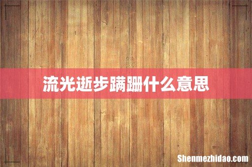 流光逝步蹒跚什么意思