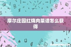 摩尔庄园红烧肉菜谱怎么获得