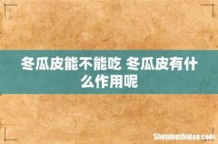 冬瓜皮能不能吃 冬瓜皮有什么作用呢