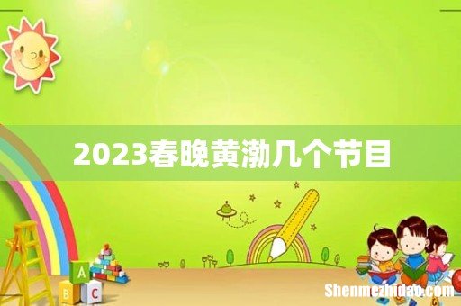 2023春晚黄渤几个节目
