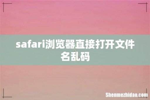 safari浏览器直接打开文件名乱码