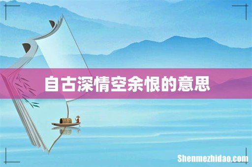 自古深情空余恨的意思