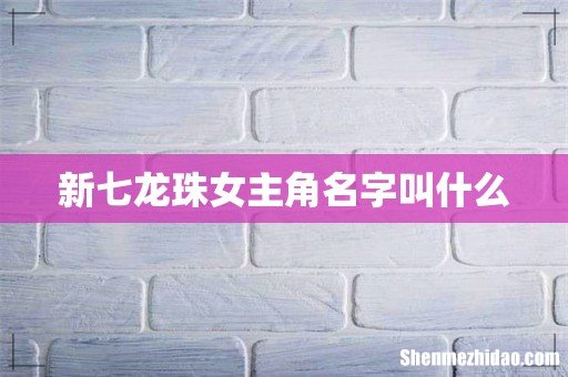 新七龙珠女主角名字叫什么