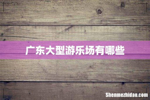 广东大型游乐场有哪些