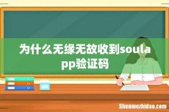 为什么无缘无故收到soulapp验证码