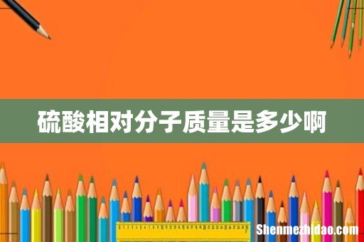 硫酸相对分子质量是多少啊