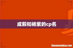 成毅和杨紫的cp名