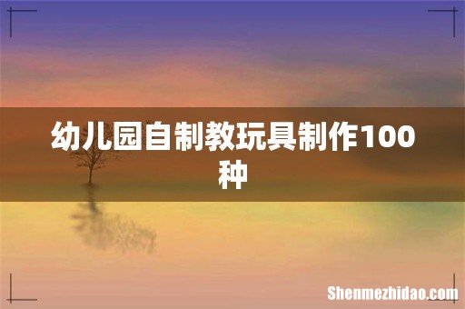 幼儿园自制教玩具制作100种