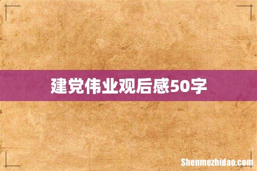 建党伟业观后感50字