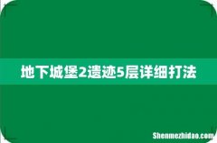地下城堡2遗迹5层详细打法