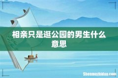 相亲只是逛公园的男生什么意思