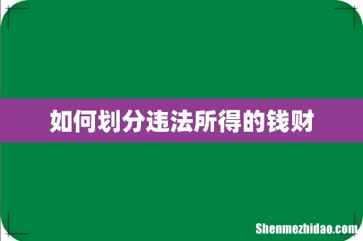 如何划分违法所得的钱财