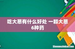 吃大葱有什么好处 一颗大葱6种药
