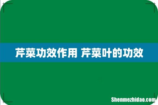 芹菜功效作用 芹菜叶的功效