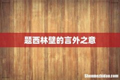 题西林壁的言外之意