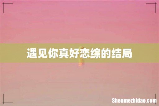 遇见你真好恋综的结局