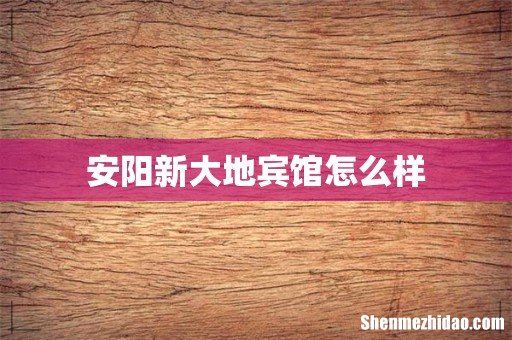安阳新大地宾馆怎么样
