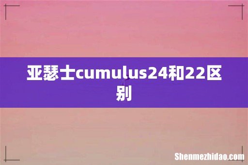 亚瑟士cumulus24和22区别
