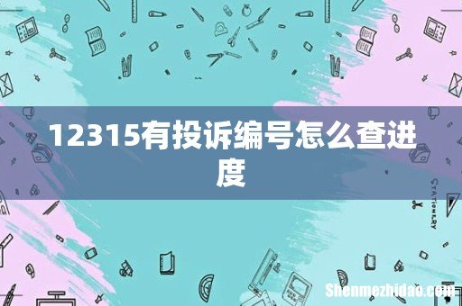 12315有投诉编号怎么查进度