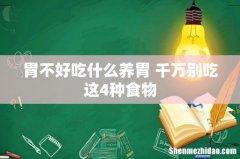 胃不好吃什么养胃 千万别吃这4种食物