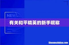 有关和平精英的新手昵称