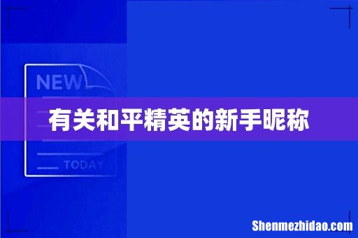 有关和平精英的新手昵称