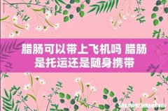 腊肠可以带上飞机吗 腊肠是托运还是随身携带