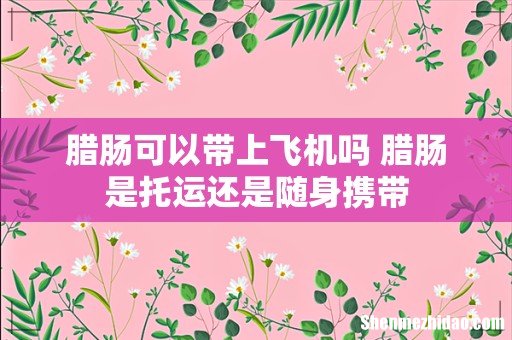 腊肠可以带上飞机吗 腊肠是托运还是随身携带