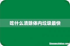 吃什么清除体内垃圾最快