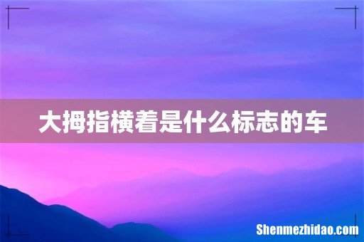 大拇指横着是什么标志的车