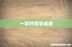 一字开四字成语