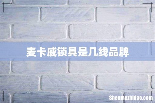 麦卡威锁具是几线品牌